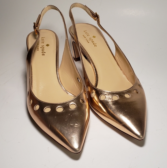 rose gold sling back shoes